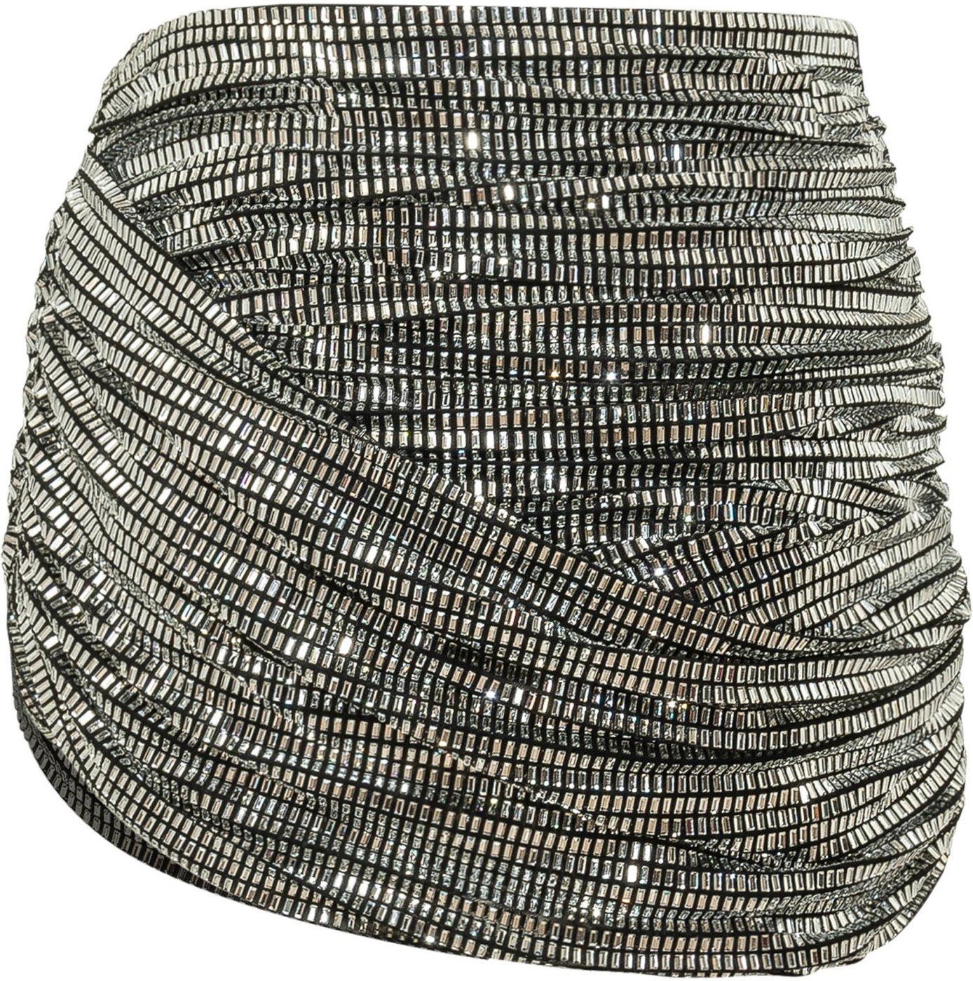 Minigonna Drappeggiata con Applicazioni Luminose