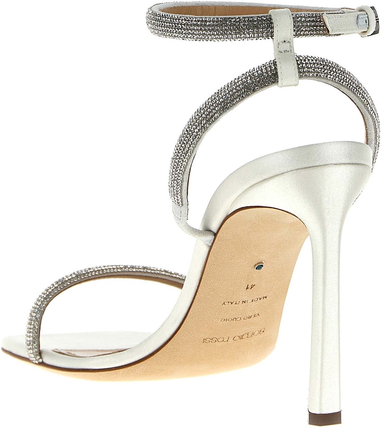 Sergio Rossi White Goatskin Stiletto Heel Sandals