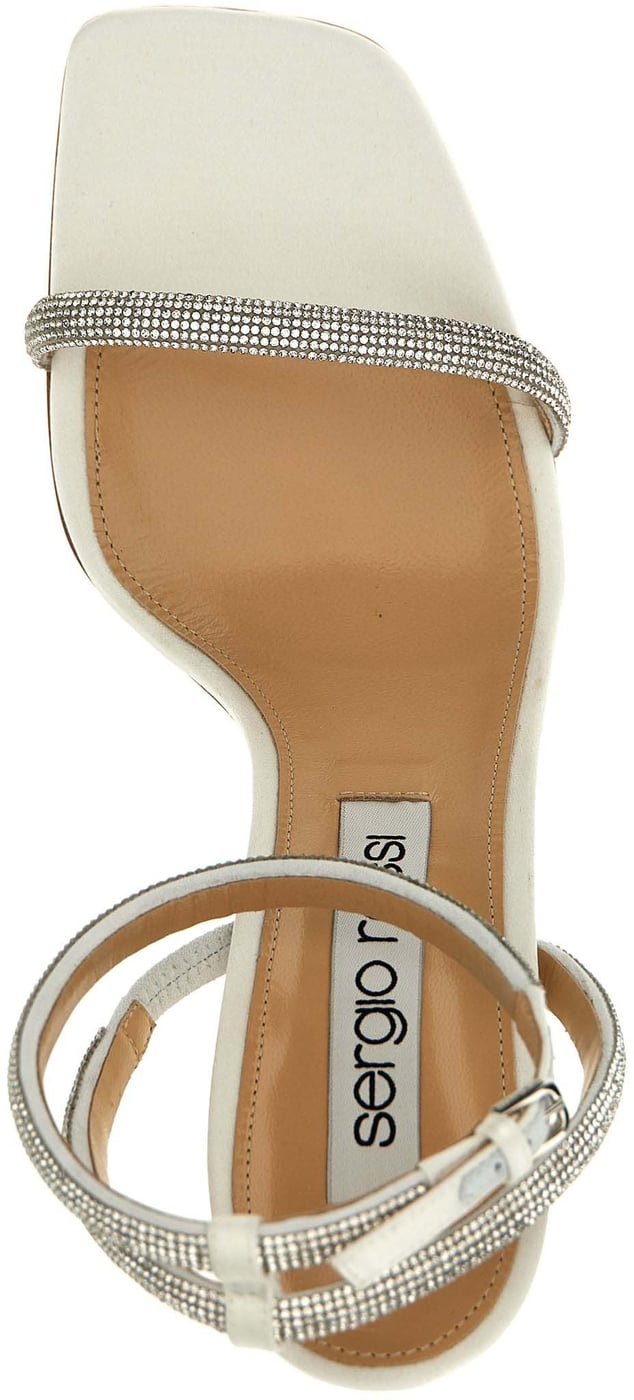 Sergio Rossi White Goatskin Stiletto Heel Sandals