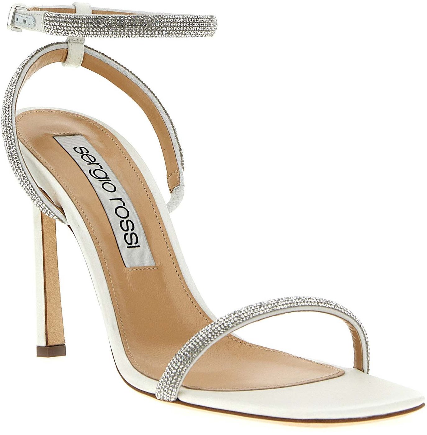 Sergio Rossi White Goatskin Stiletto Heel Sandals