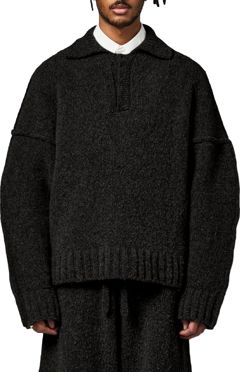 WOLEN GEBREIDE POLOSHIRT