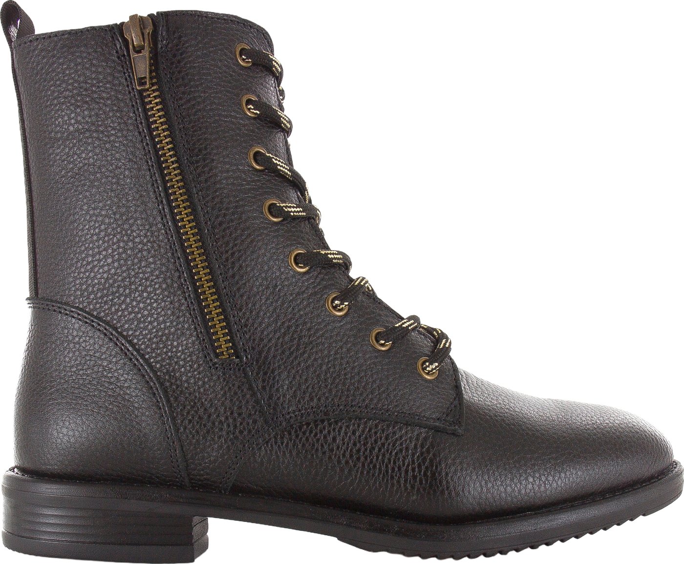 Shoecolate - Leren veterboot met rits