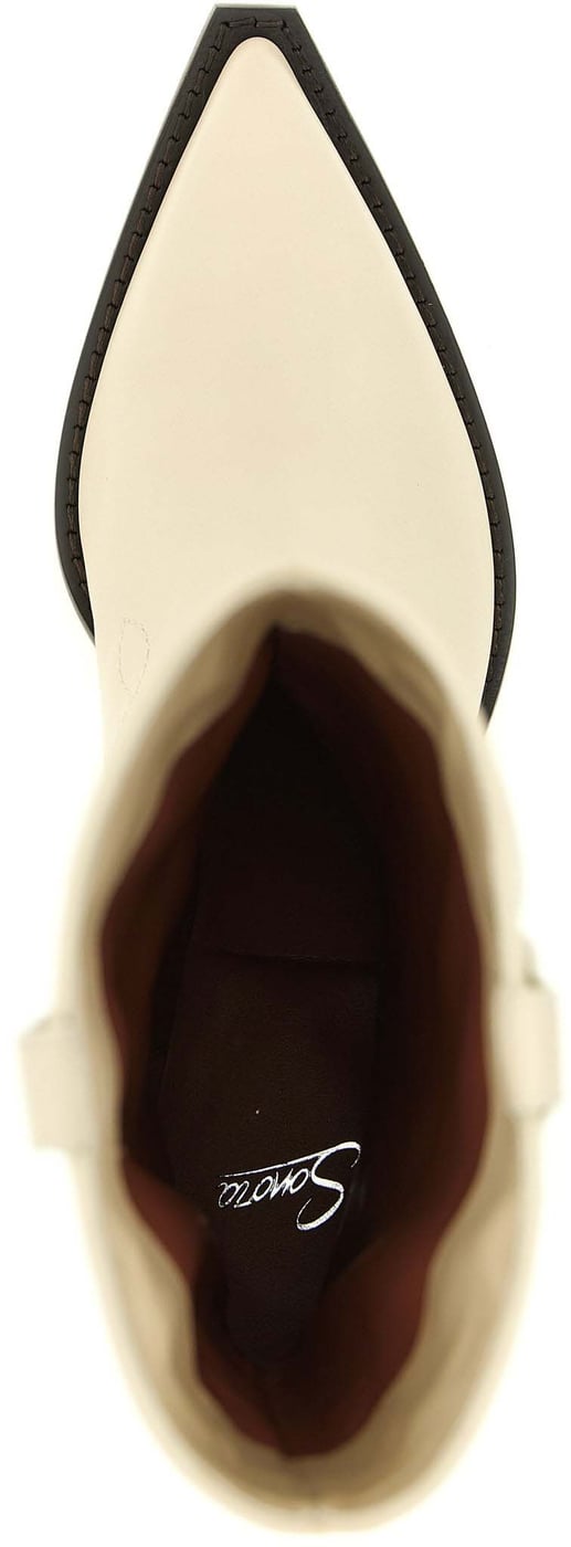 Sonora White Calfskin Chelsea Boots