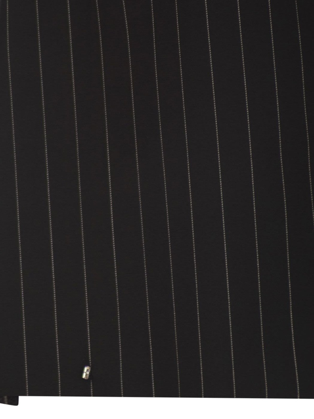 Black Pinstripe Double Wrap Mini Skirt