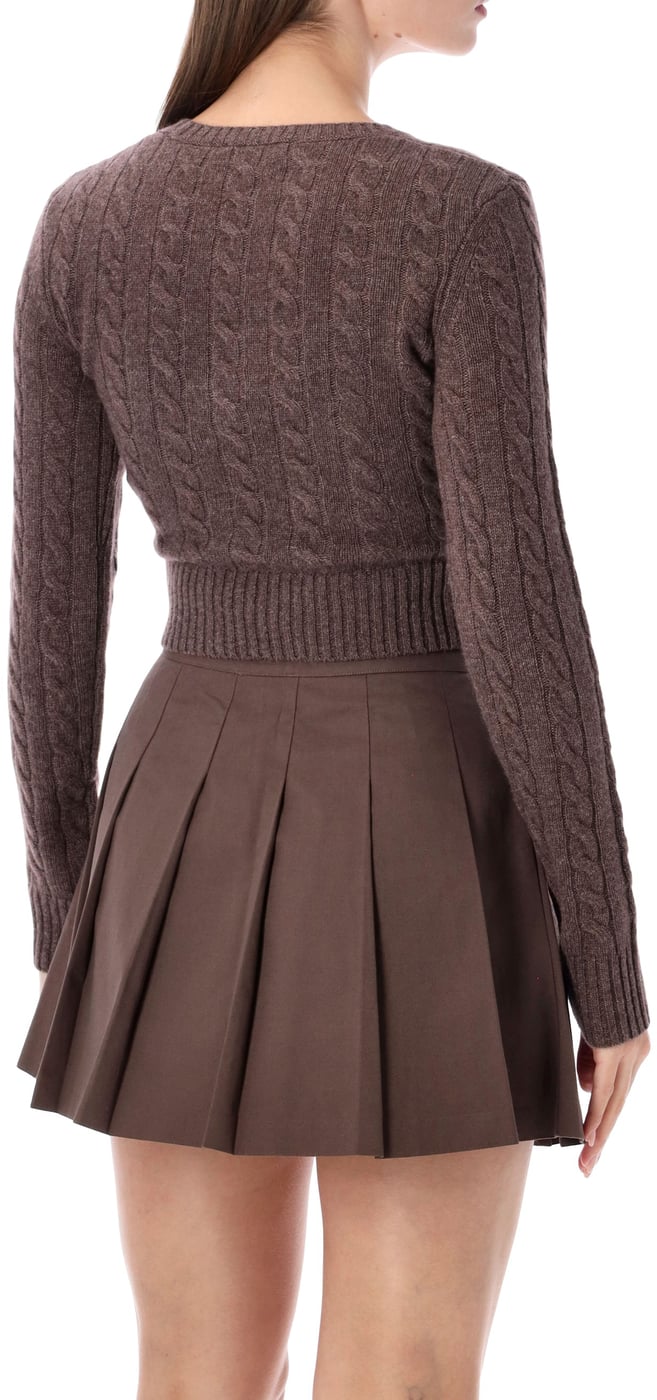 Cable Cropped Knit Marrone
