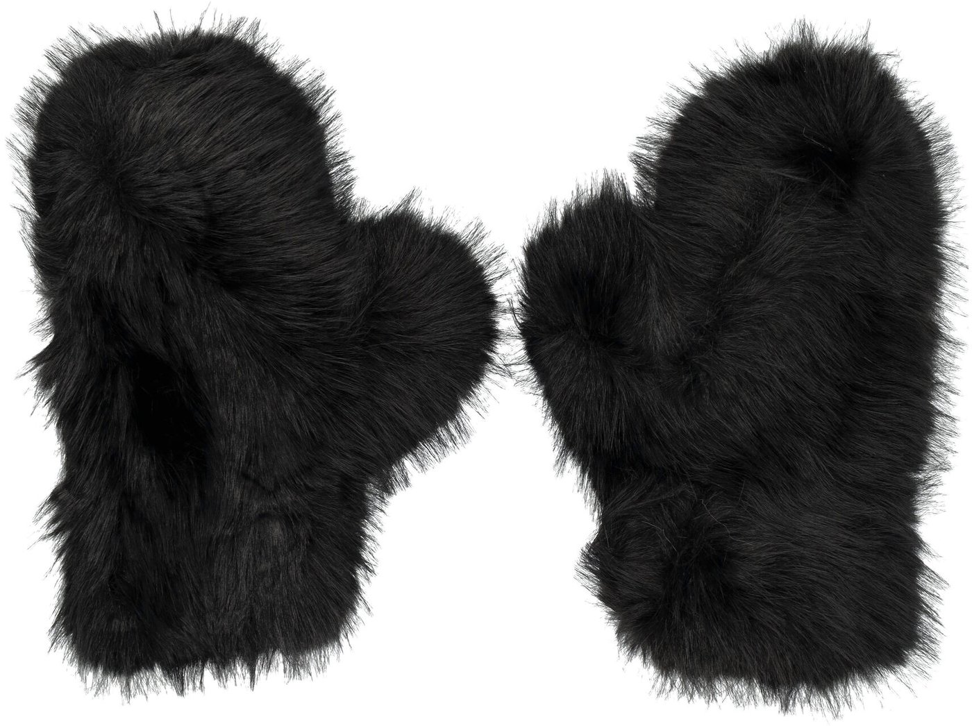 Jane Fur Gloves Nero