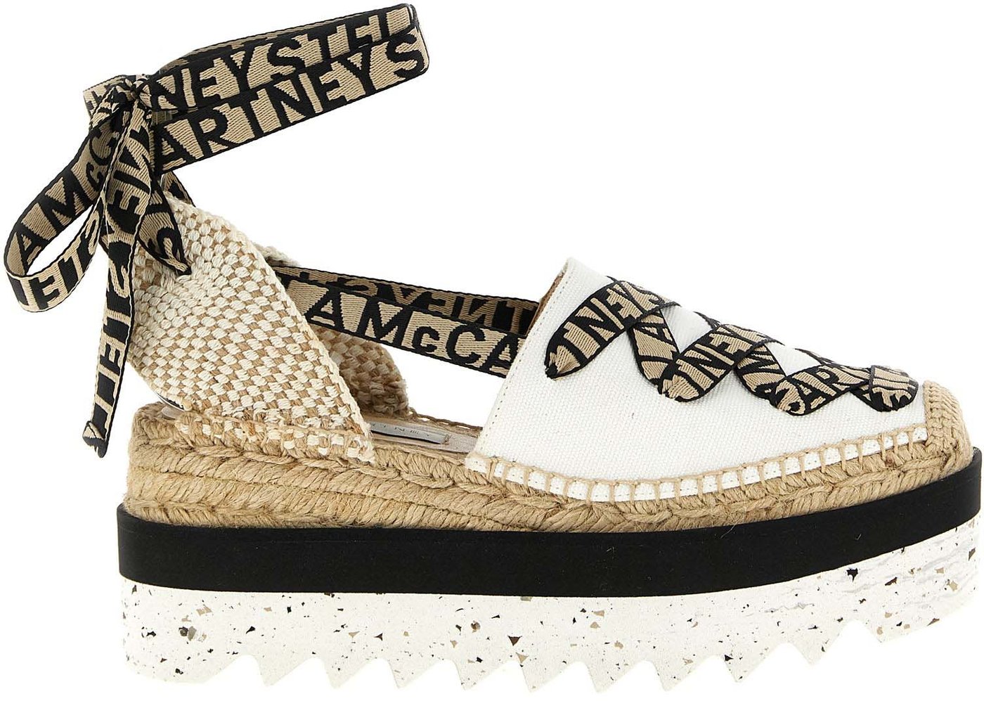 Stella McCartney Beige Cotton Wedge Sandals