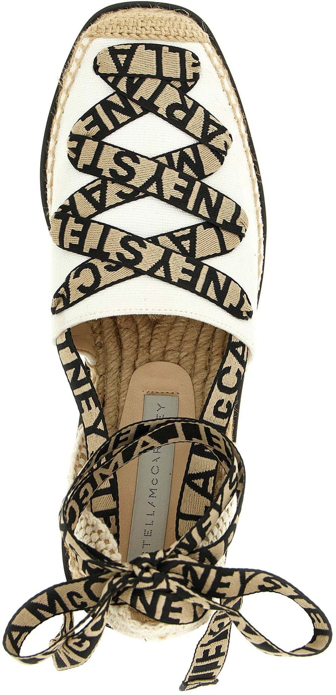 Stella McCartney Beige Cotton Wedge Sandals
