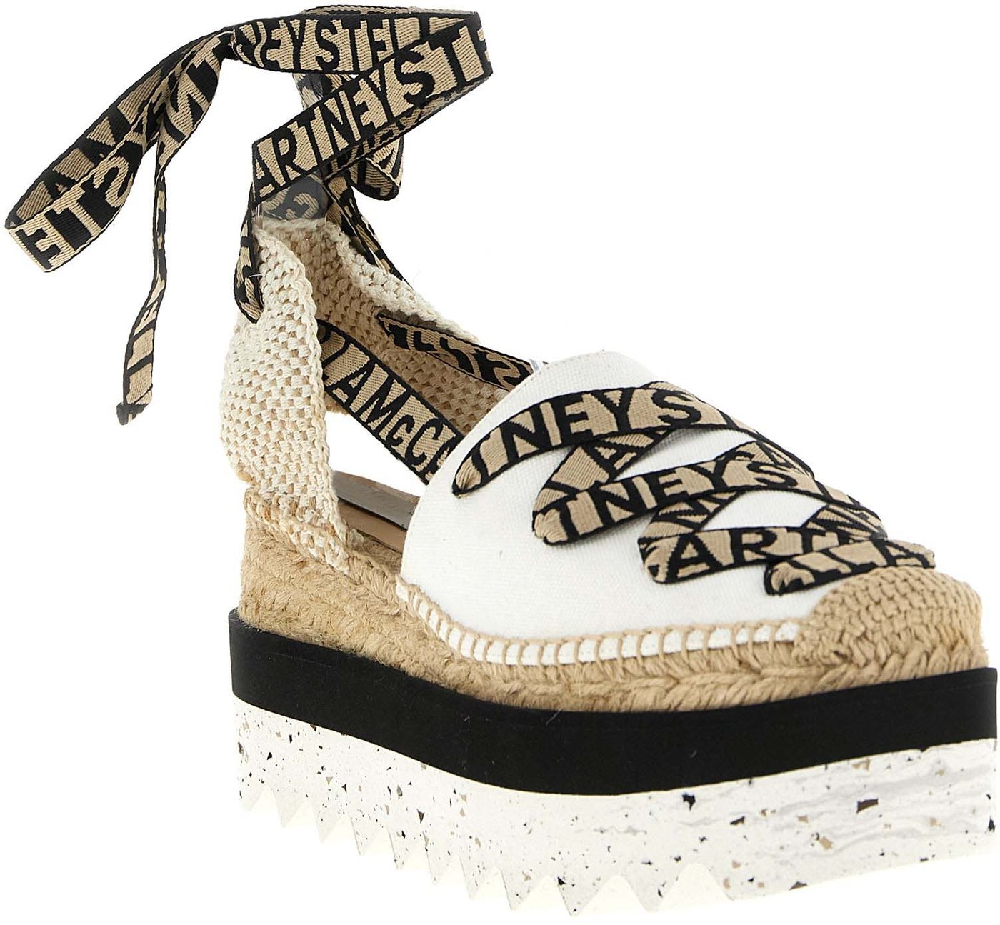 Stella McCartney Beige Cotton Wedge Sandals