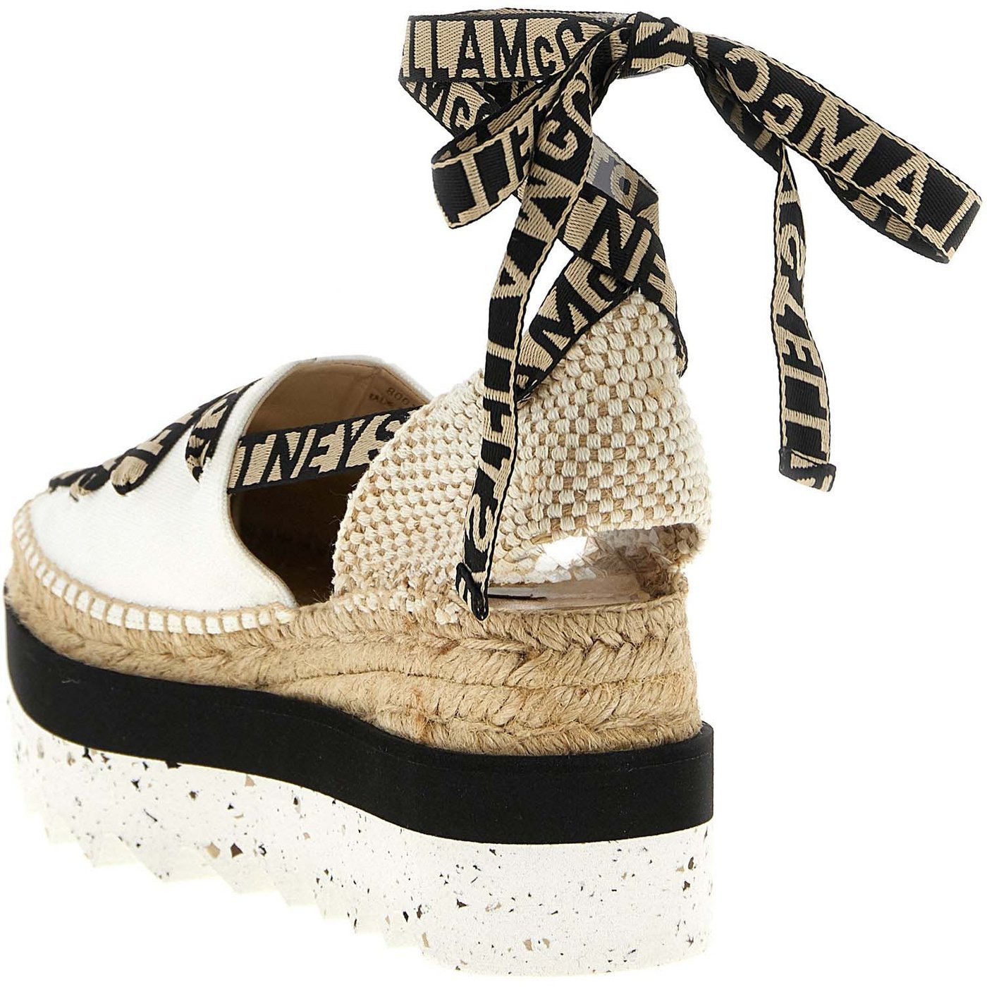Stella McCartney Beige Cotton Wedge Sandals