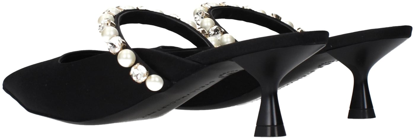 Stella McCartney Black Satin Stiletto Heel Sandals