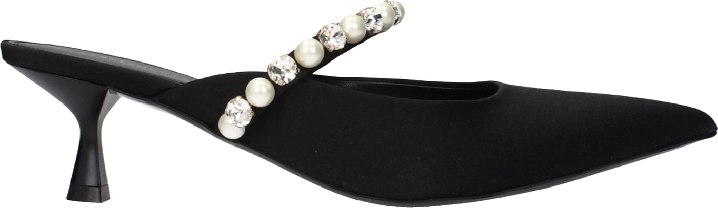 Stella McCartney Black Satin Stiletto Heel Sandals