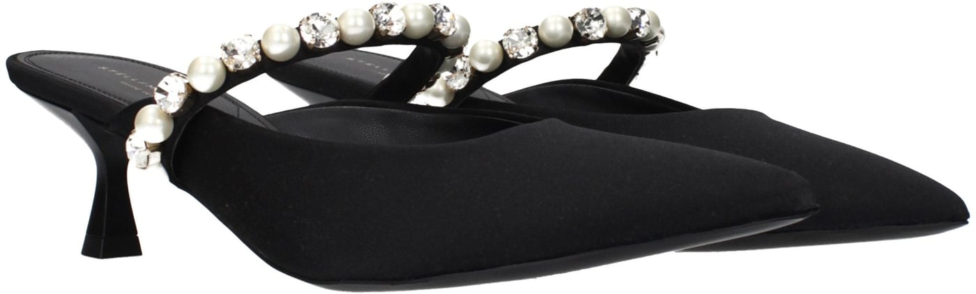 Stella McCartney Black Satin Stiletto Heel Sandals