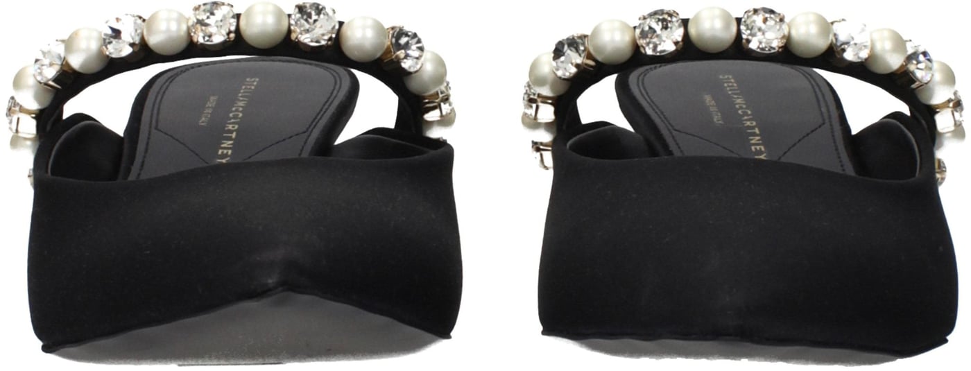 Stella McCartney Black Satin Stiletto Heel Sandals
