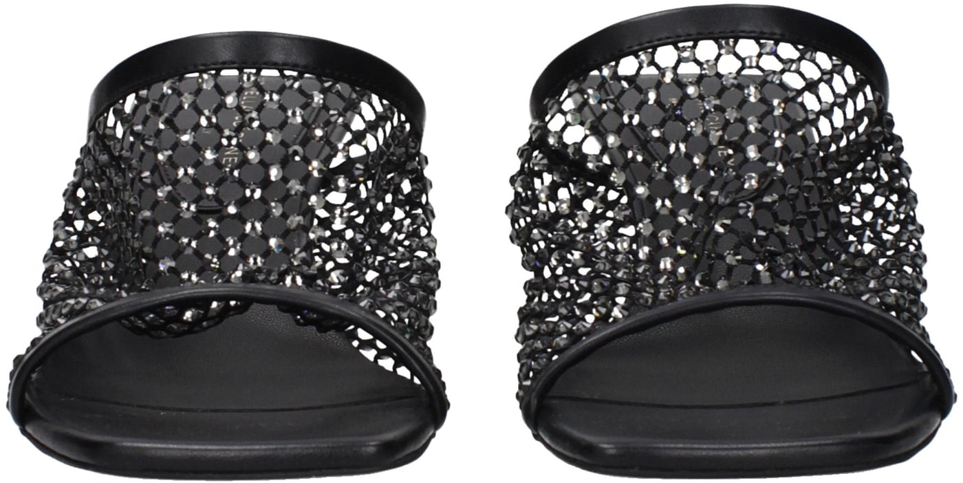 Stella McCartney Black Leather Stiletto Heel Sandals