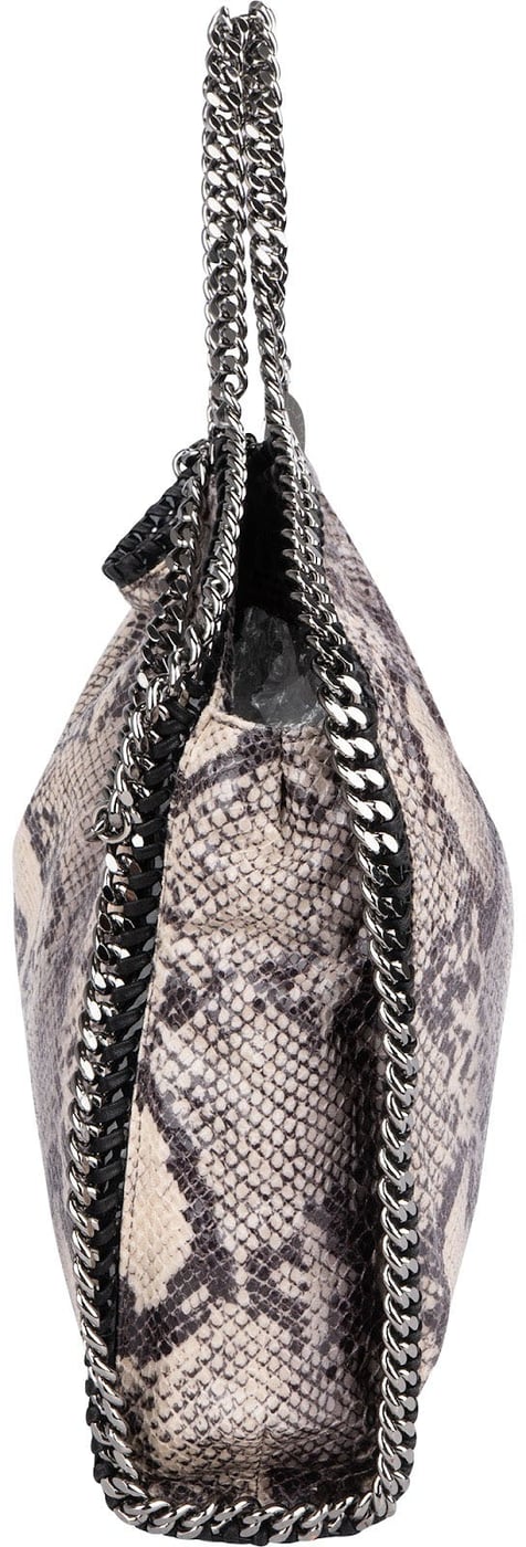 Stella McCartney Python Print Falabella Fold Over Tote Shoulder Bag