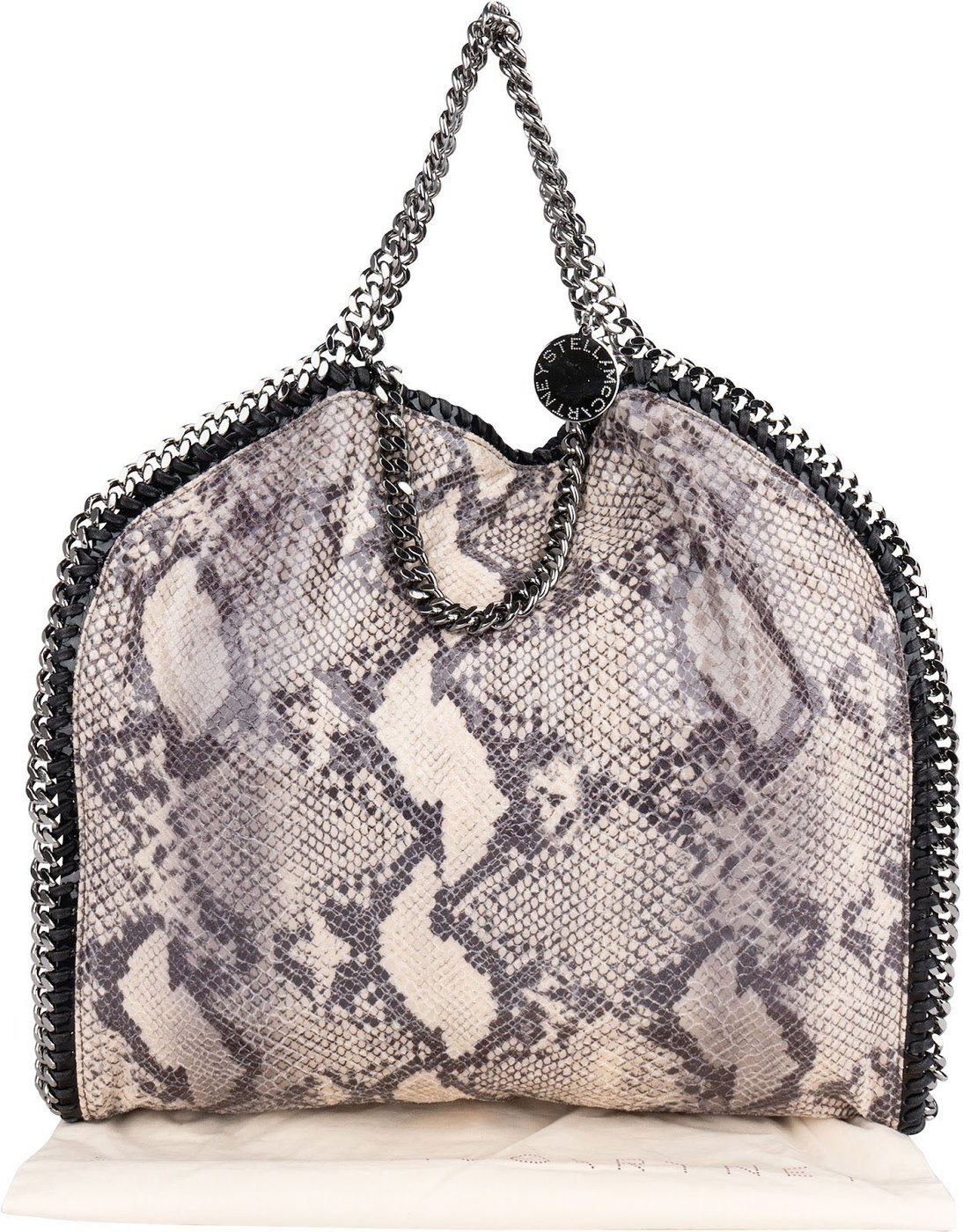 Stella McCartney Python Print Falabella Fold Over Tote Shoulder Bag