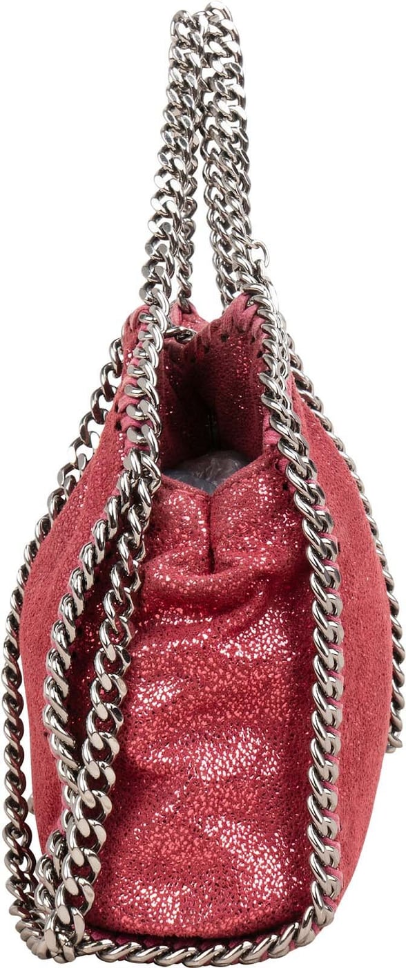 Stella McCartney Metallic Shaggy Small Falabella Fold Over Tote Crossbody Handbag