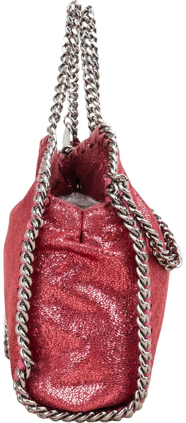Stella McCartney Metallic Shaggy Small Falabella Fold Over Tote Crossbody Handbag