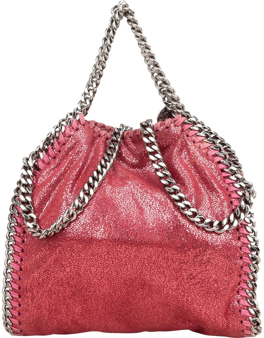 Stella McCartney Metallic Shaggy Small Falabella Fold Over Tote Crossbody Handbag