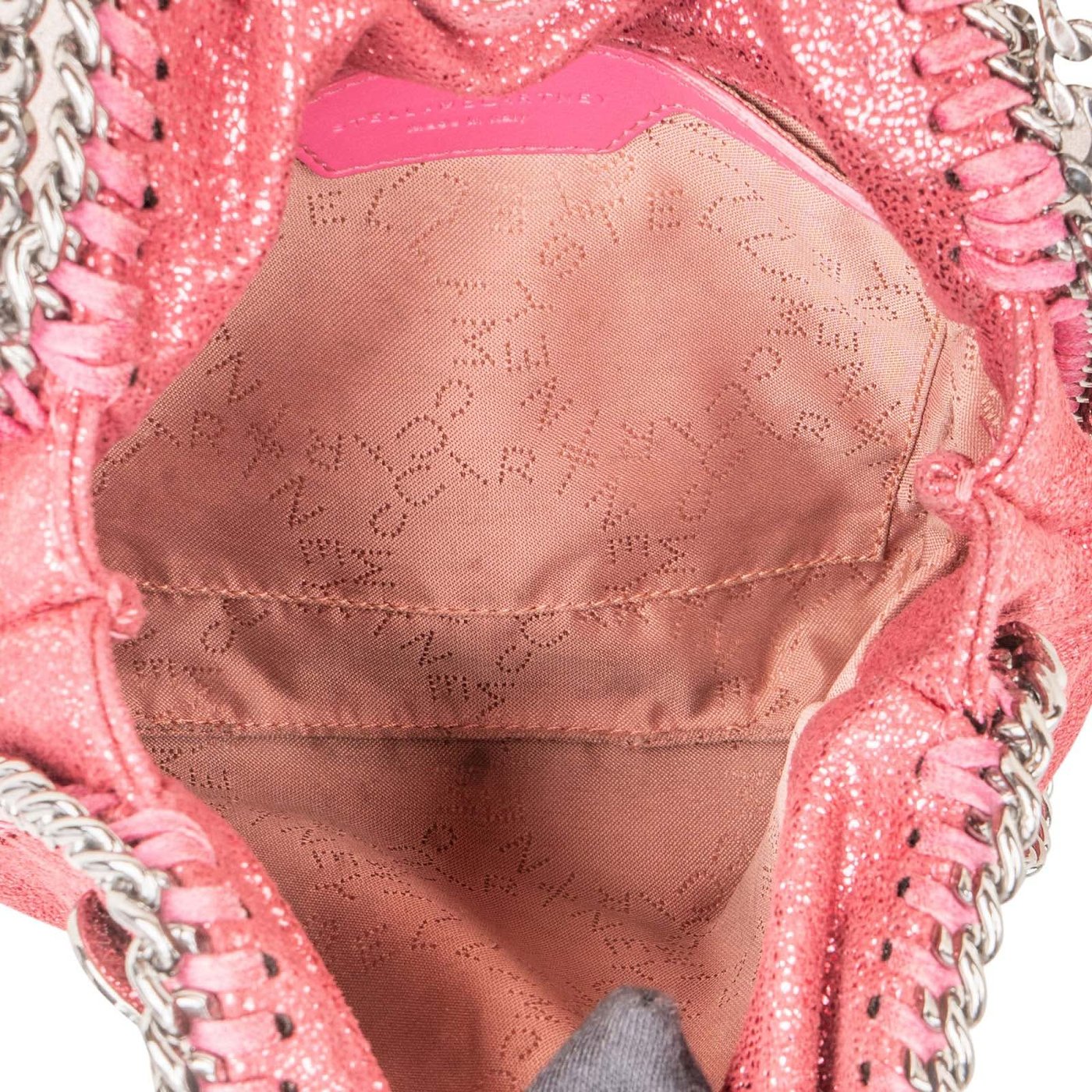 Stella McCartney Metallic Shaggy Small Falabella Fold Over Tote Crossbody Handbag