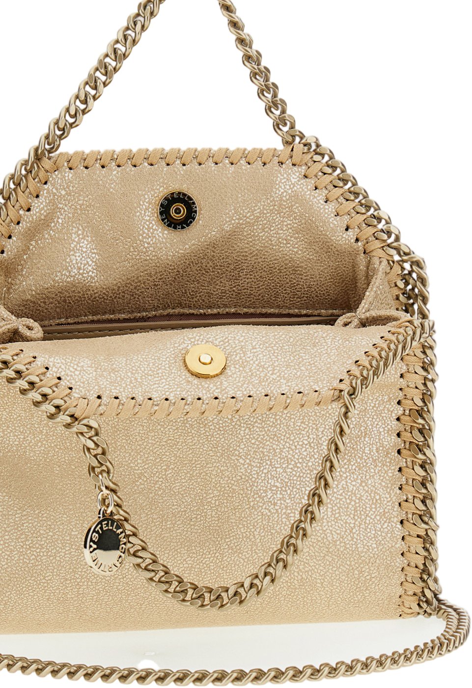 Falabella Micro Textured Metallic Edge Shoulder Bag