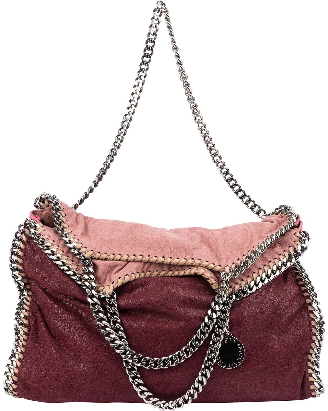 Stella McCartney Tricolor Shaggy Deer Falabella Fold Over Tote Handbag