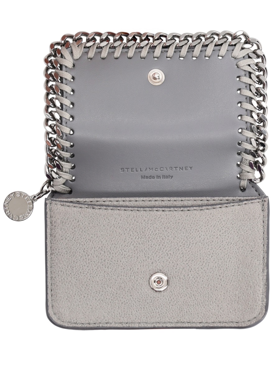 Neutrals Falabella Silver Chain Edge Wallet