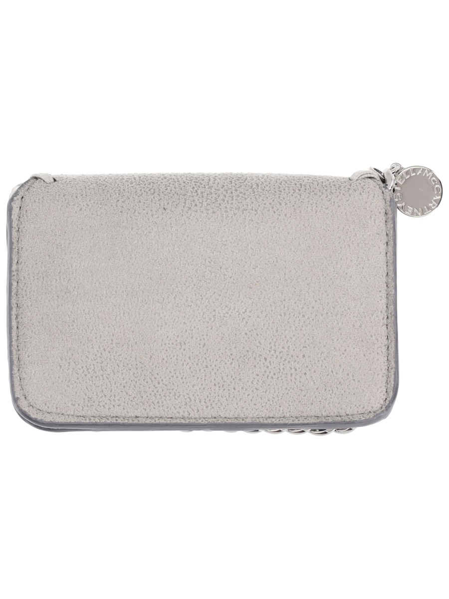Neutrals Falabella Silver Chain Edge Wallet