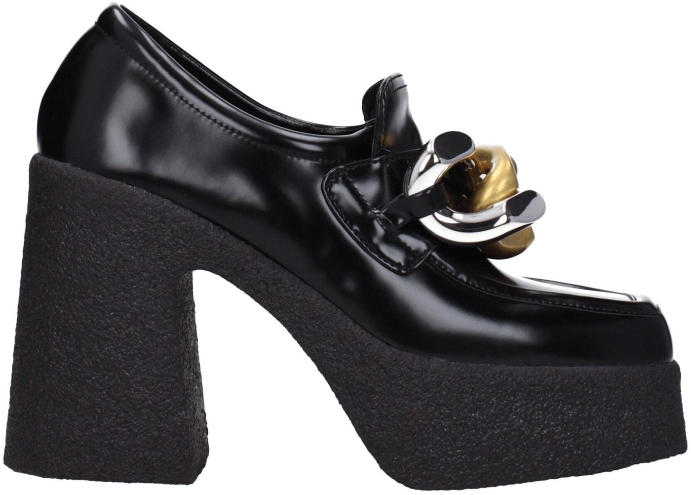 Stella McCartney Black Leather Platform Loafers