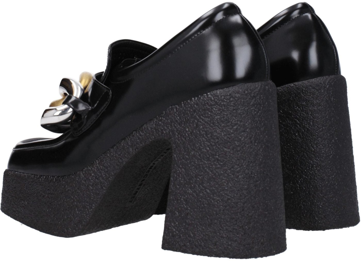 Stella McCartney Black Leather Platform Loafers