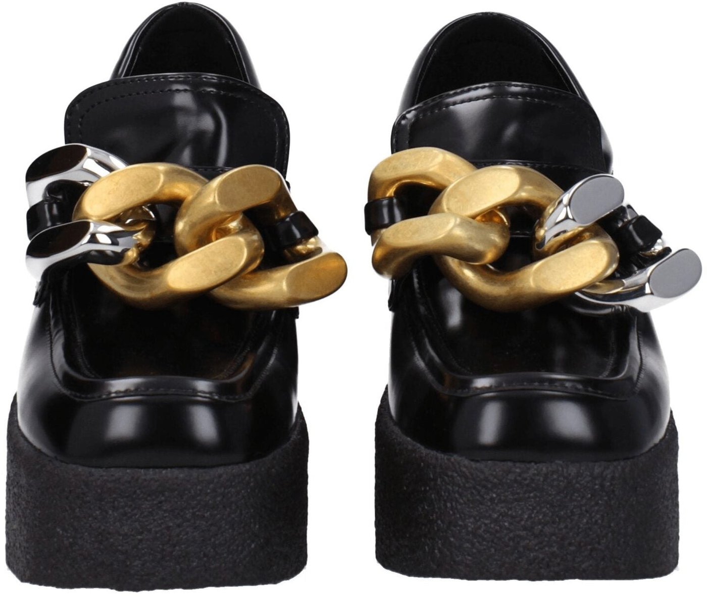Stella McCartney Black Leather Platform Loafers