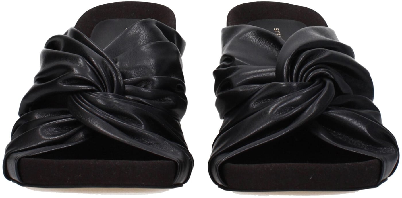 Stella McCartney Black Leather Stiletto Heel Sandals