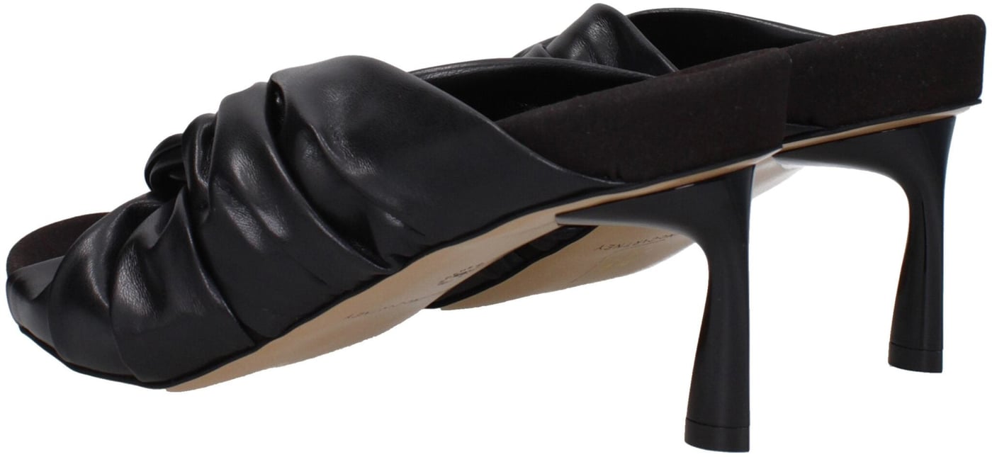 Stella McCartney Black Leather Stiletto Heel Sandals