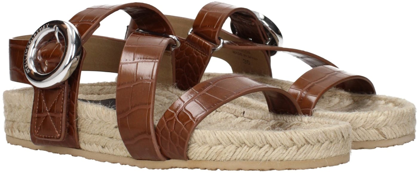 Stella McCartney Brown Leather Flat Sandals