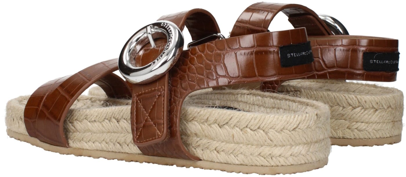 Stella McCartney Brown Leather Flat Sandals