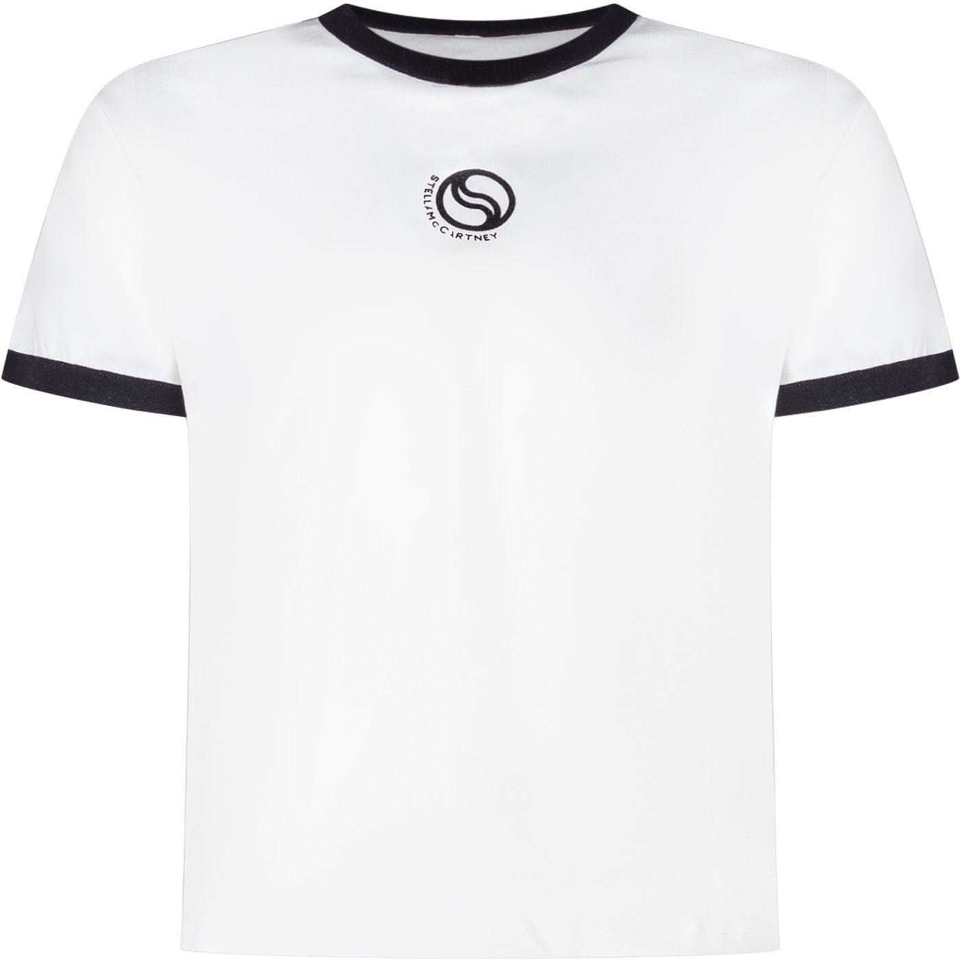 T-shirt con Profili a Contrasto e Logo Frontale