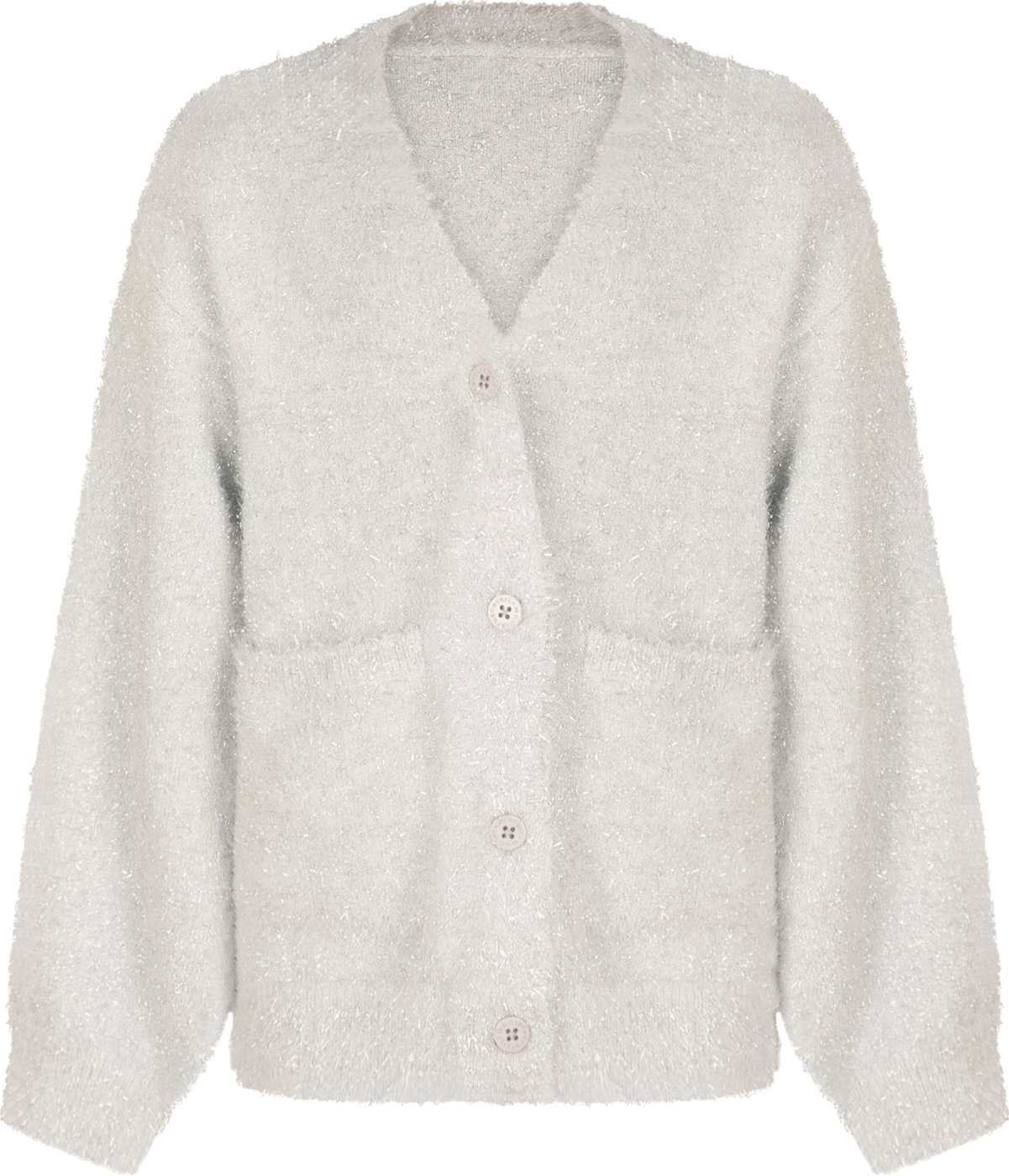 Cardigan con Scollo a V e Bottoni