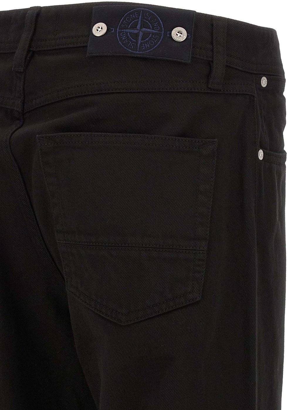 Stone Island Black Cotton Straight-Leg Jeans