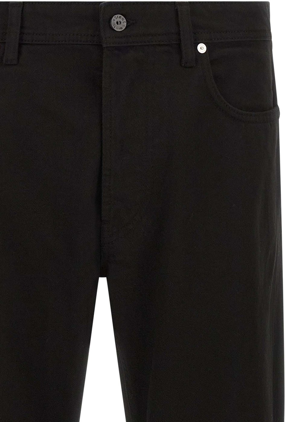 Stone Island Black Cotton Straight-Leg Jeans
