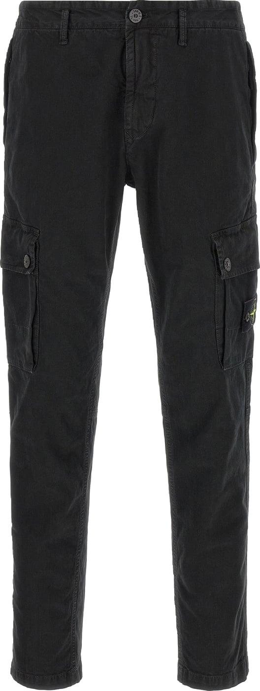 Stone Island Black Cotton Cargo Pants