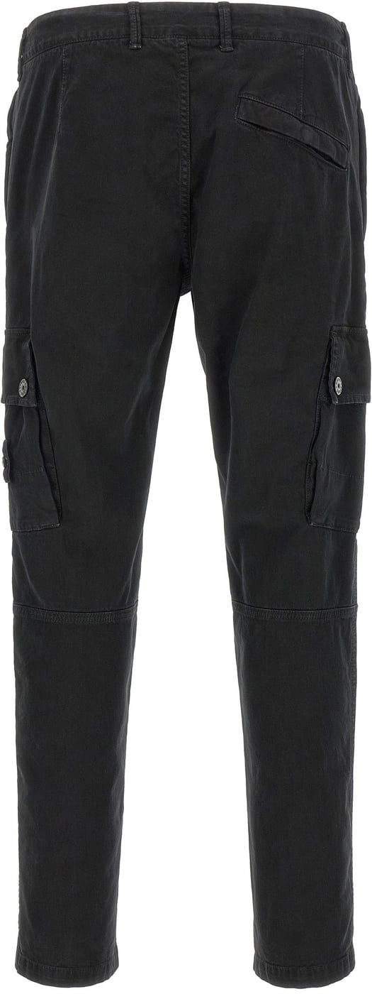Stone Island Black Cotton Cargo Pants