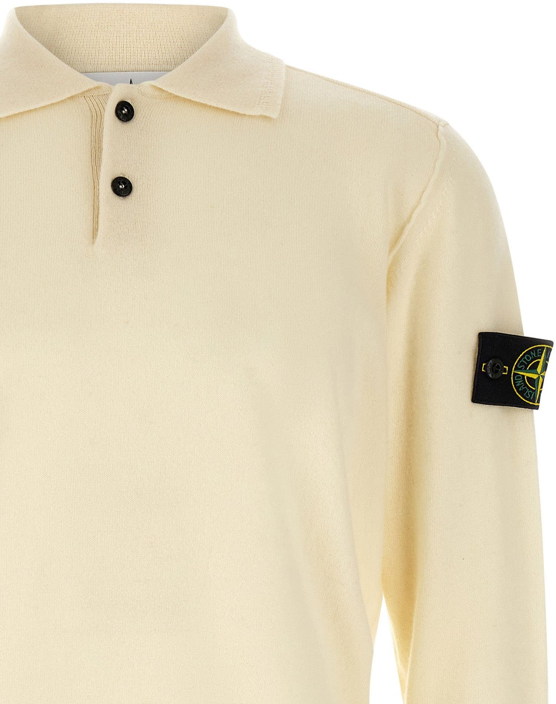 Stone Island White Virgin Wool Cardigan