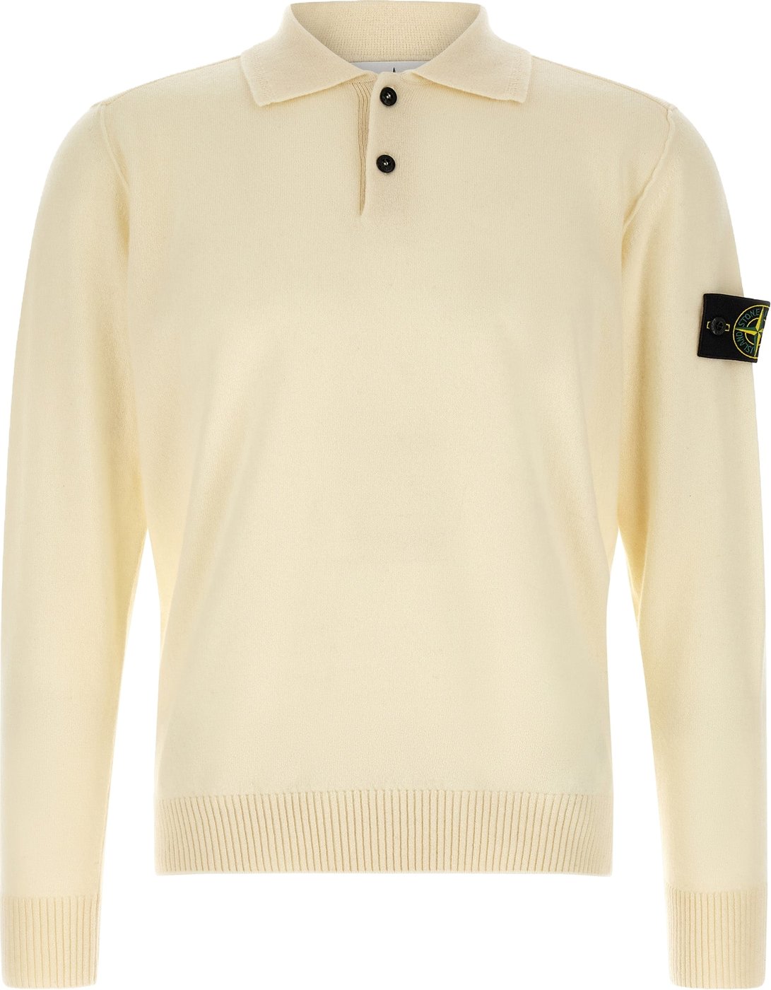 Stone Island White Virgin Wool Cardigan