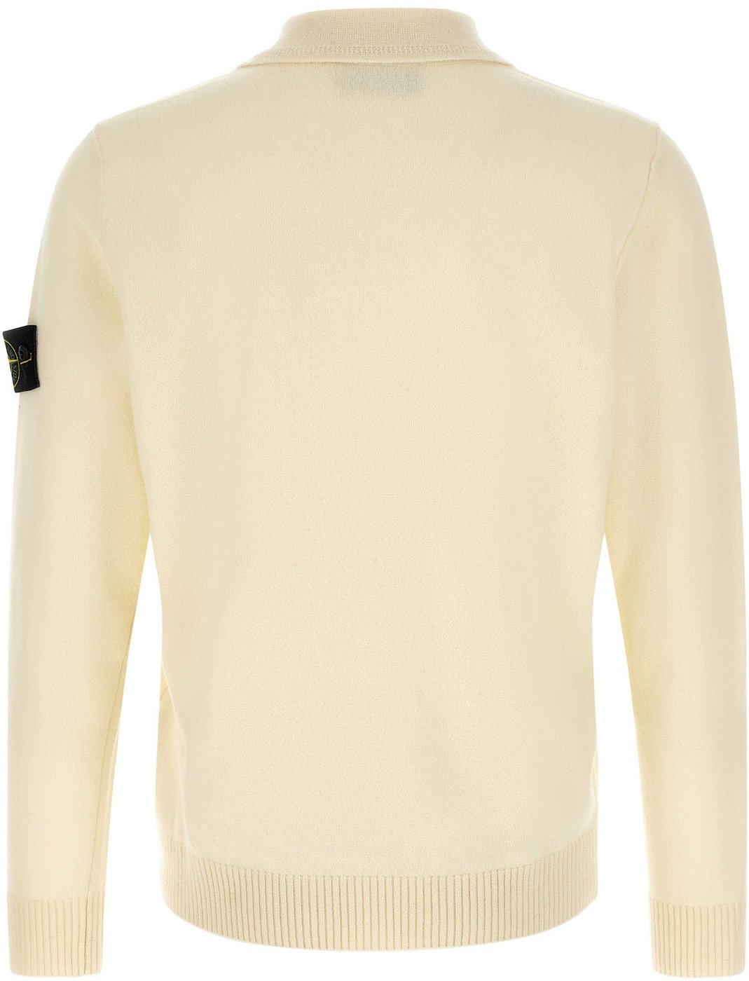 Stone Island White Virgin Wool Cardigan