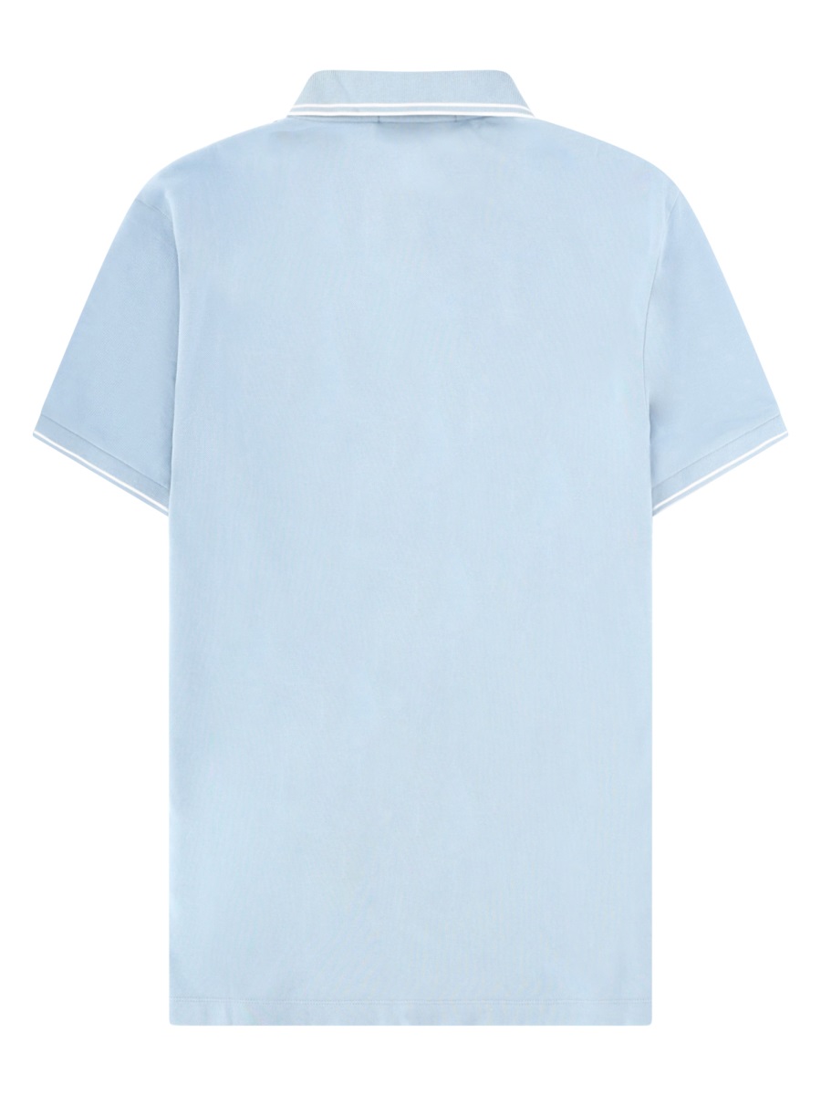 Light Blue Tipping Rectangular Logo Polo Shirt