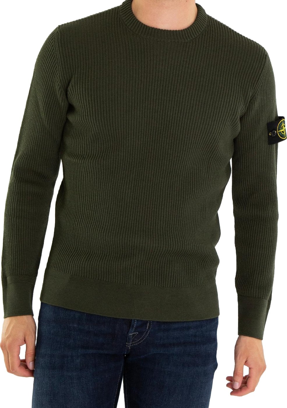 Heren Logo Patch Knitted Groen