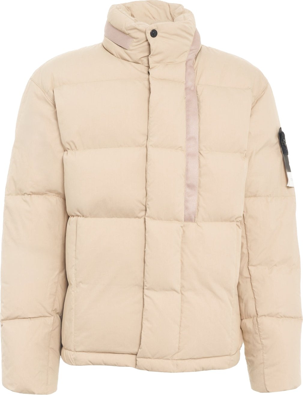 Puffer jacket with stand-up collar
