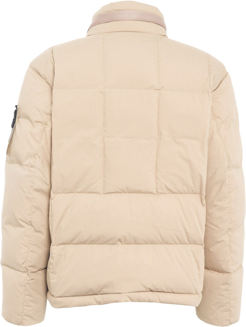 Puffer jacket with stand-up collar
