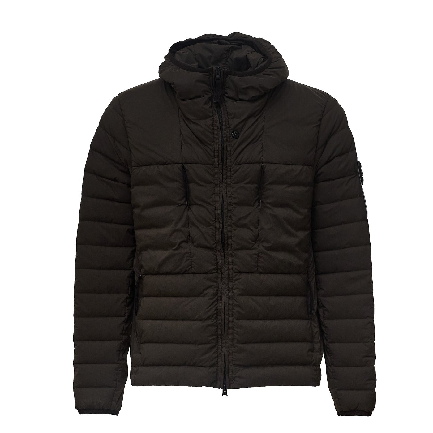 Seamless Nylon Down Jacket with Padded Hood